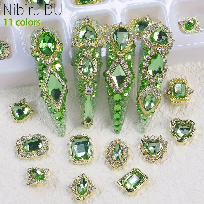 20pcs Luxury Shiny Diamond Nail Charms Stone Crystal Alloy Nail Art Rhinestones Multi-Color DIY Nails Art Rhinestone Decorations