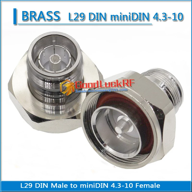 L29 7/16 DIN Male to miniDIN mini DIN 4.3-10 Female Plug Connector Socket Straight Brass Coaxial 4310 RF Adapters For base Test