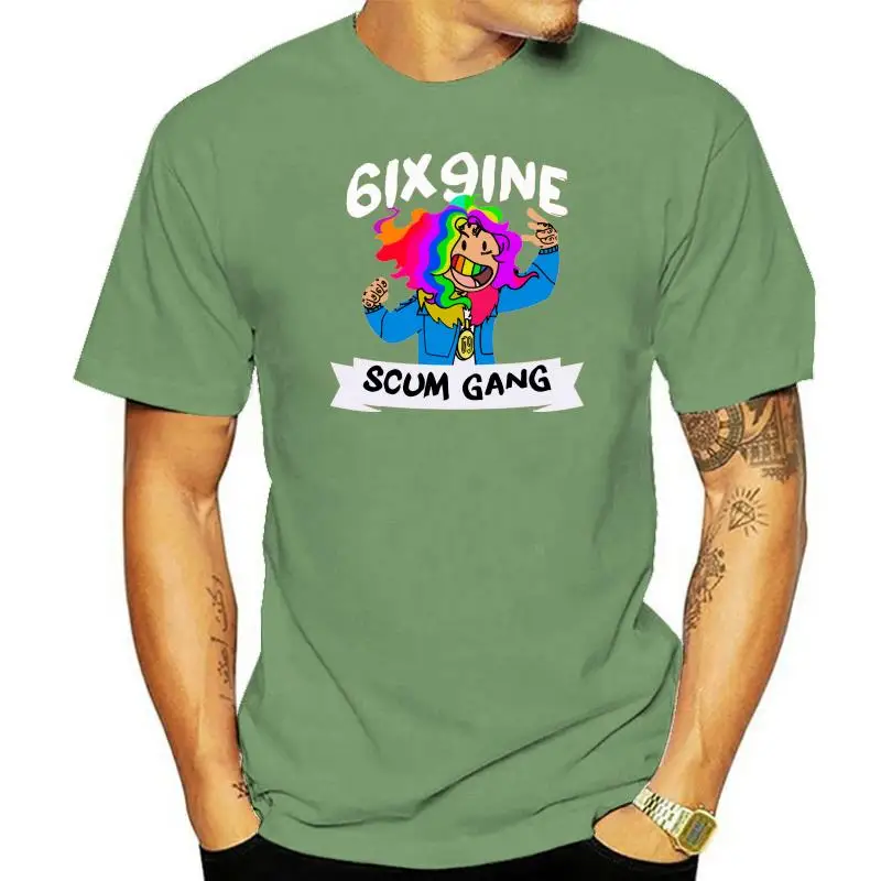 

6Ix9Ine Cartoon Men'S T Shirt Black Basic Models Tee Shirt