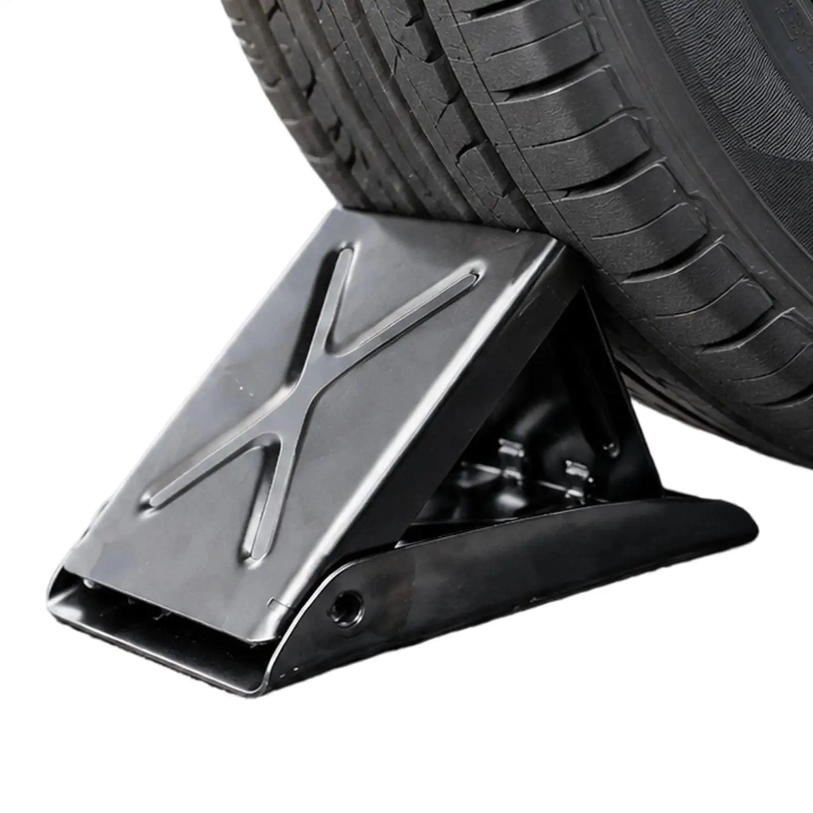 Wheel Chocks for Car Thick Foldable Heavy-Duty Anti-Slip Safety Wedge Camper Tire Stopper Driveway Security Block for Garage