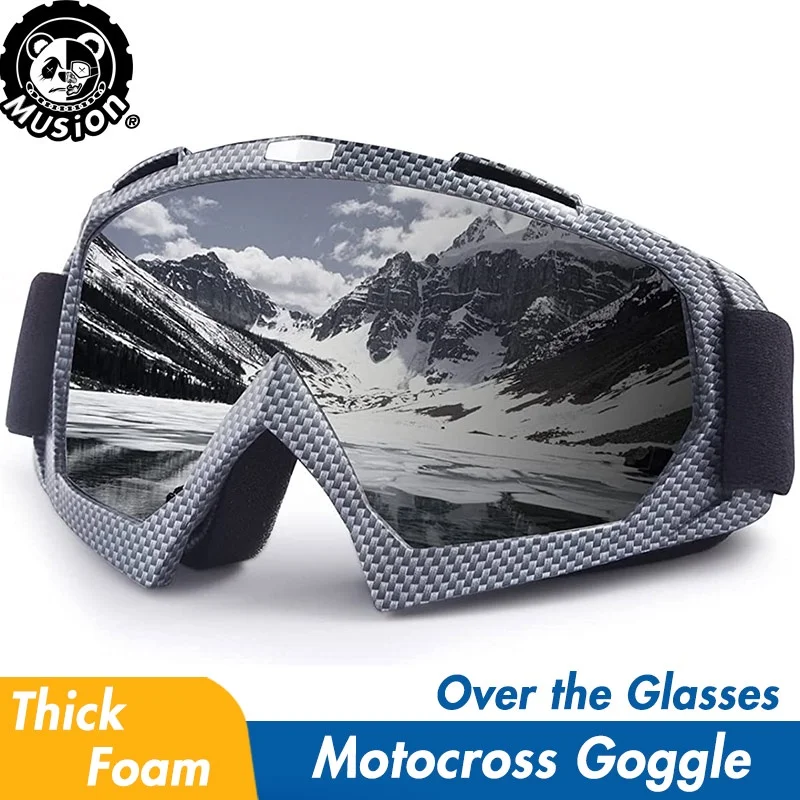 

Dirt Bike Windproof Motorcycle Goggles Ski Goggles UV Protective ATV Goggles with OTG