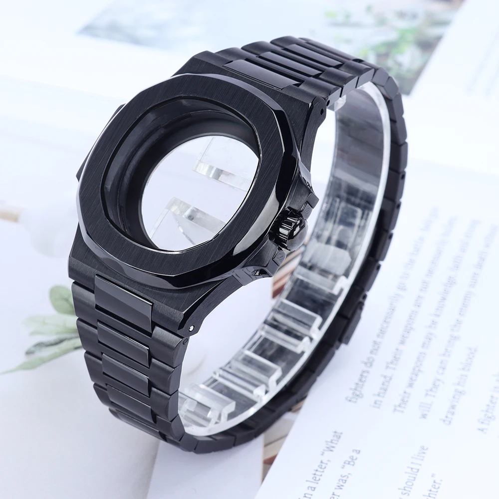 

NH35 40mm Square Watch Cases 316L Steel Bracelet Sapphire Crystal For Mod Nautilus NH35 NH36 Automatic Movement Watch Spare Part
