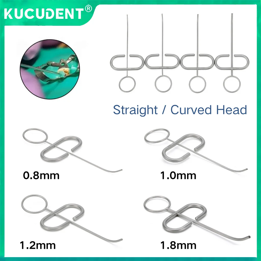 1Pc Dental MTA Plugger Applicator Stainless Steel Bone Meal Powder Conveyors Straight/Curved Head for Bone Implant Teeth Filling
