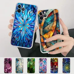 Stained Glass Texture Phone Case Silicone Soft For Iphone 16 15 14 13 12 11 Pro Mini XS MAX Plus X Cover