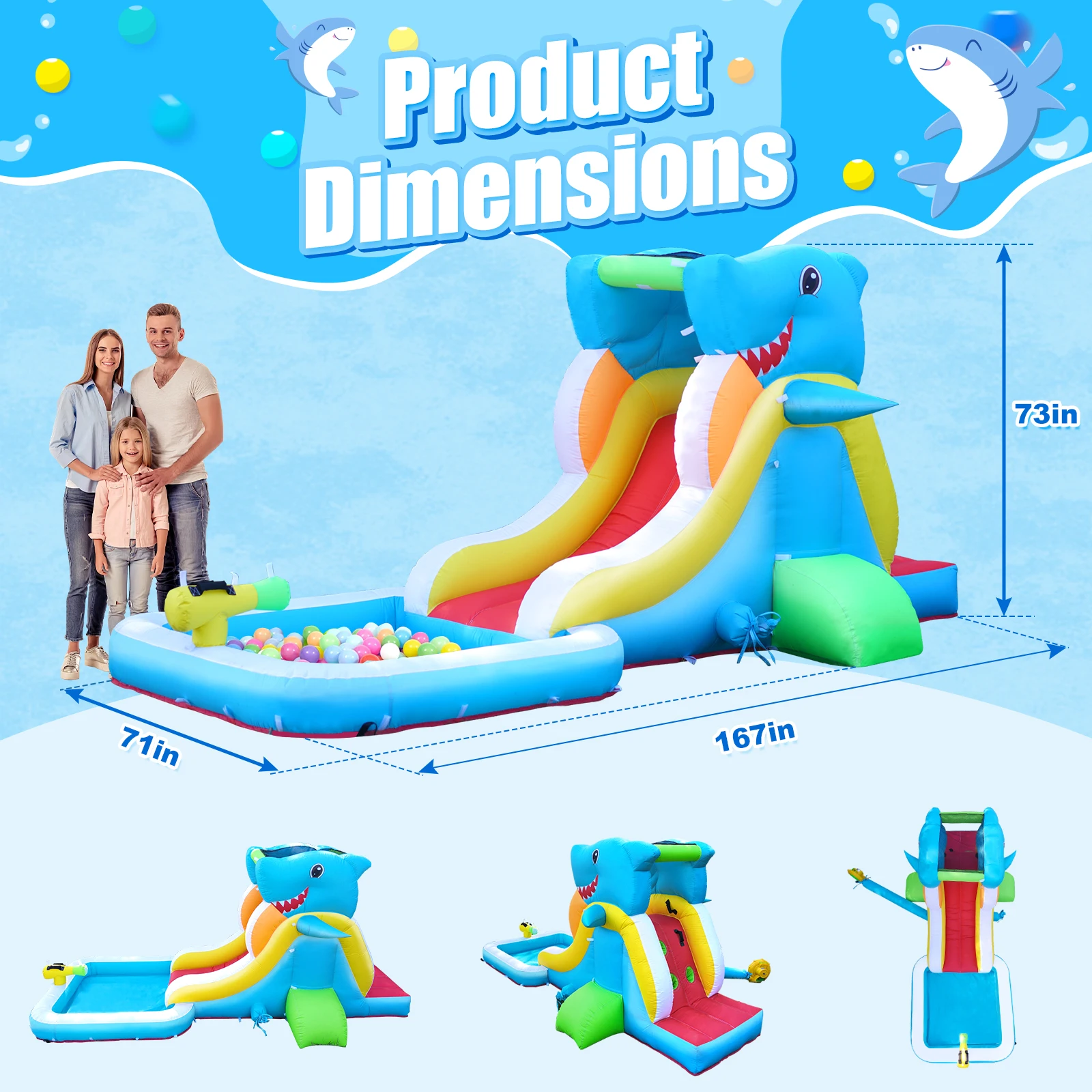 Mini Backyard Home Use Inflatable Water Park Waters Slide pool bounce house