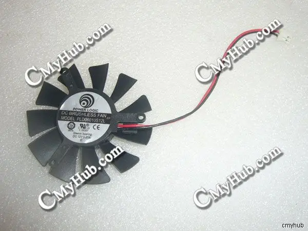 For Power Logic PLD06010S12L DC12V 0.2A 5410 5CM 54mm 54x54x10mm 39mm 2Pin 2Wire Graphics Card Cooling Fan