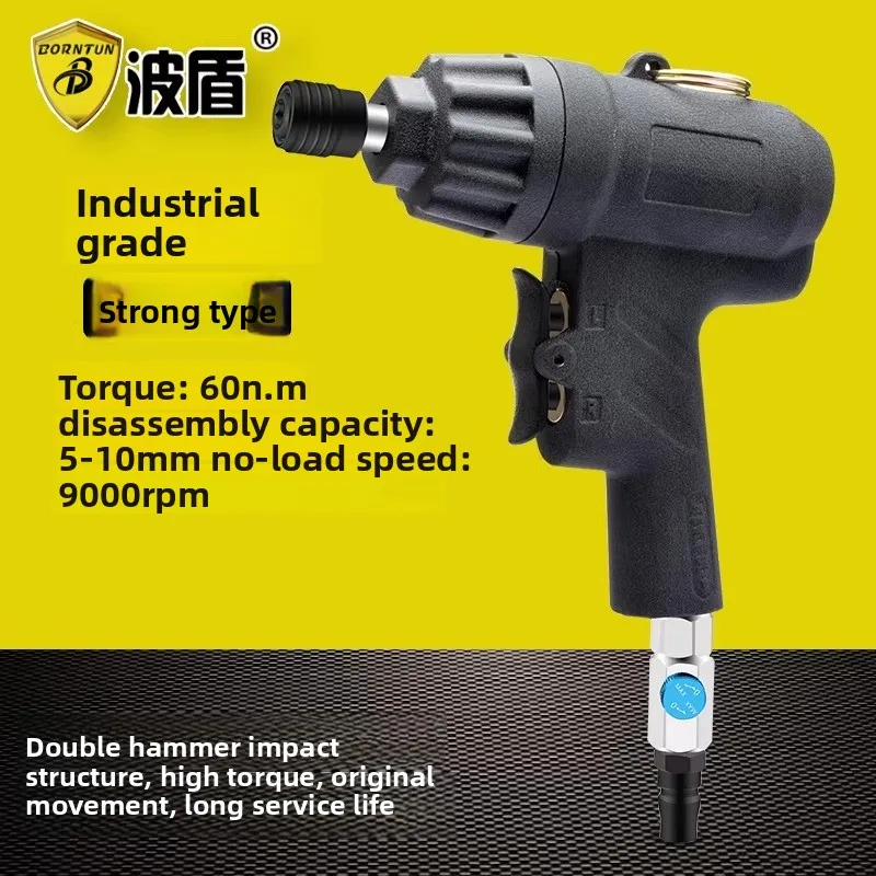 Bodun 9H Dual-Hammer Pneumatic Screwdriver, Air-Powered Screwdriver, Reversible Screwdriver Bd-1228