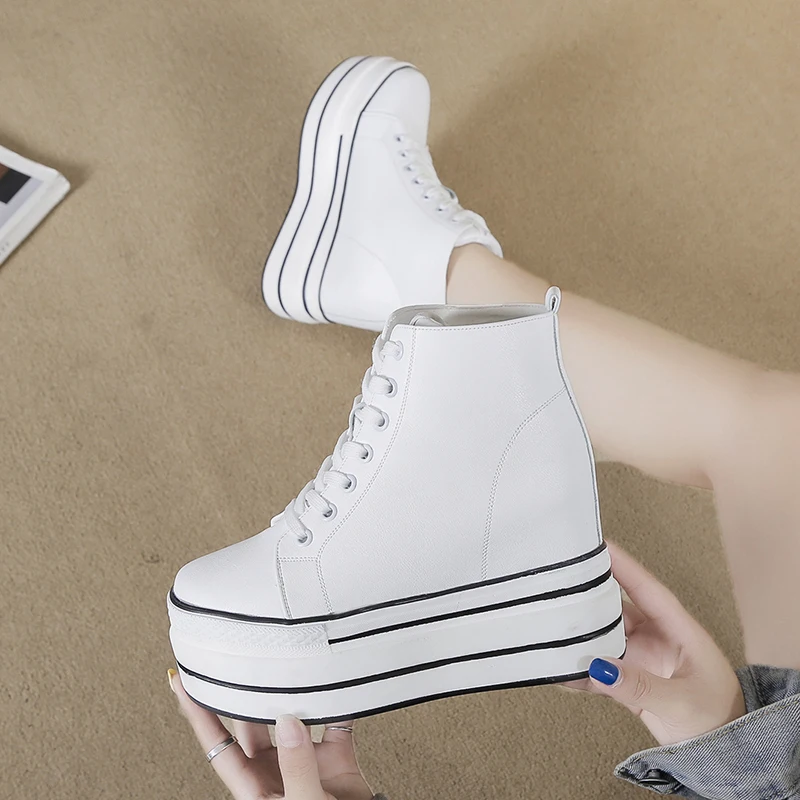 Fashion Sneakers White Chunky Platform Wedge Shoes 2023 Designers 10.5cm Height Increased Woman Sports Casual Shoe Tennis Female