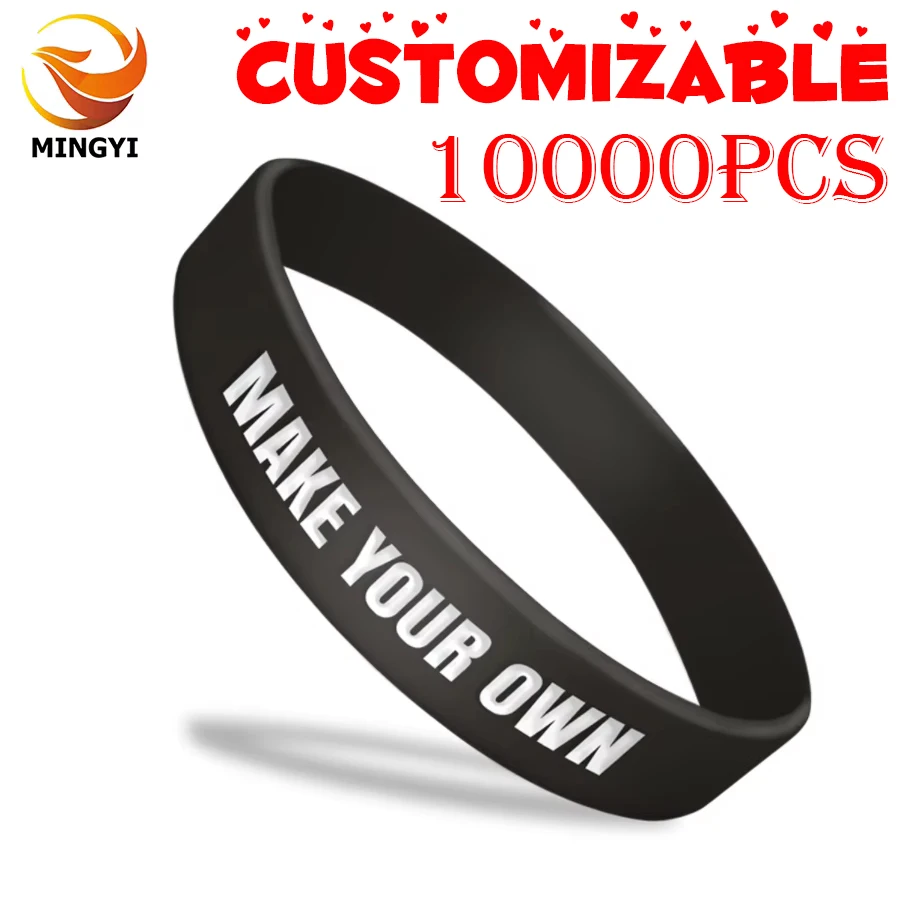 10000PCS Customized Bracelet Printed / Debossed / Embossed Custom Wristband SOS Armband Personalized Bracelets with Your Logo
