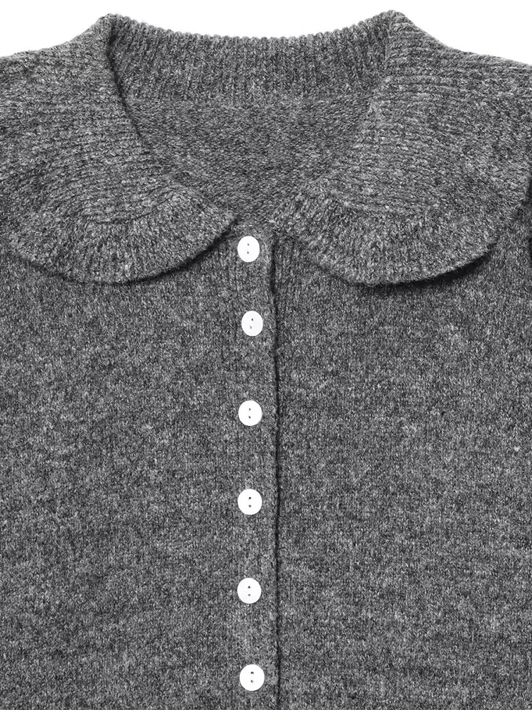 Veste tricotée à manches longues pour femmes, style européen et américain, nouvelle tendance de la mode, vêtements décontractés pour femmes, revers décoratif superposé