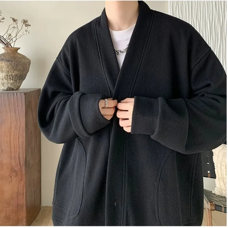 Men's Solid-color Laid-back Style Coat High-end Trendy Brand Cardiga Loose Casual Coat Spring and Autumn Selling Men's Clothing