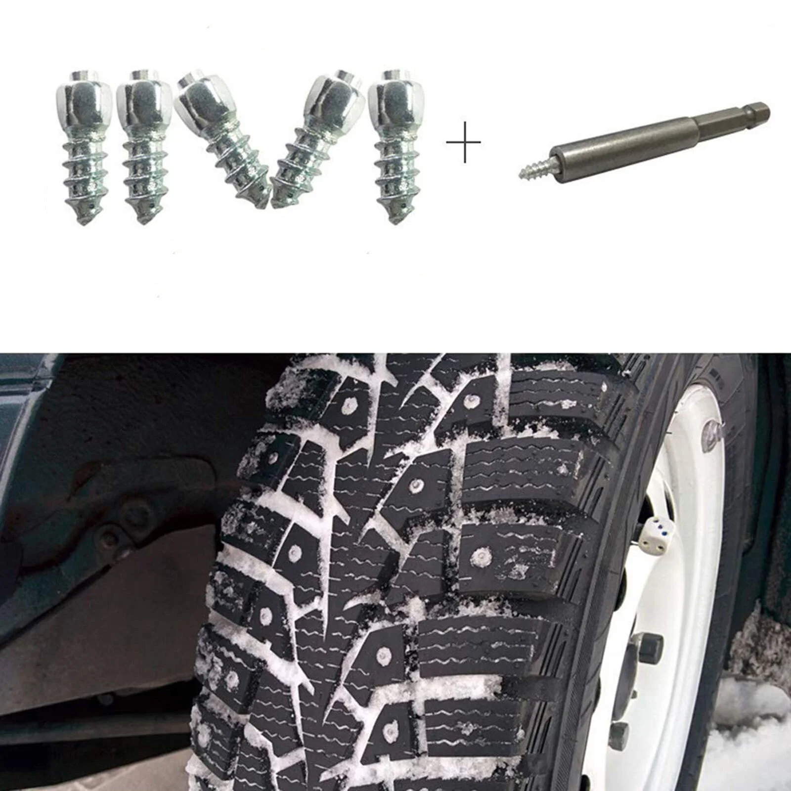 500/400/100Pcs 12mm/9mm Tire Studs Carbide Screw Spikes Anti-Slip Anti-ice with Tool Car Tire Stud for Car/SUV/ATV/UTV