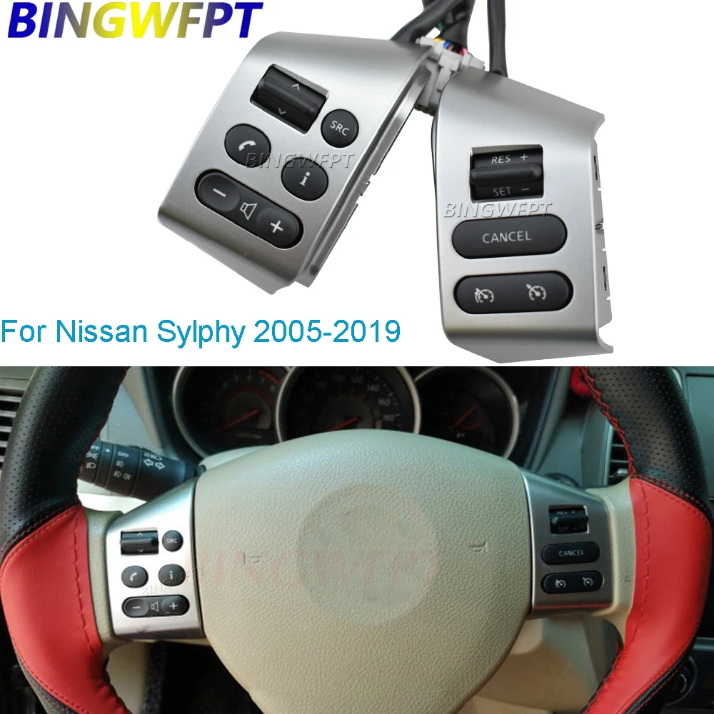 

Steering Wheel Control Buttons With Backlight Car Styling Buttons For Nissan Sylphy 2005-2019 For Nissan Tiida 2005-2008