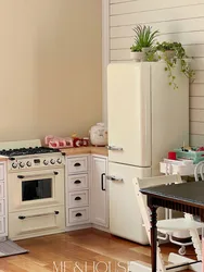 Modelo de casa de muñecas, accesorios de muebles, refrigerador de Metal con luz, electrodomésticos de cocina Bjd Ob11 Gsc Blyth Lol, miniaturas, 1/6