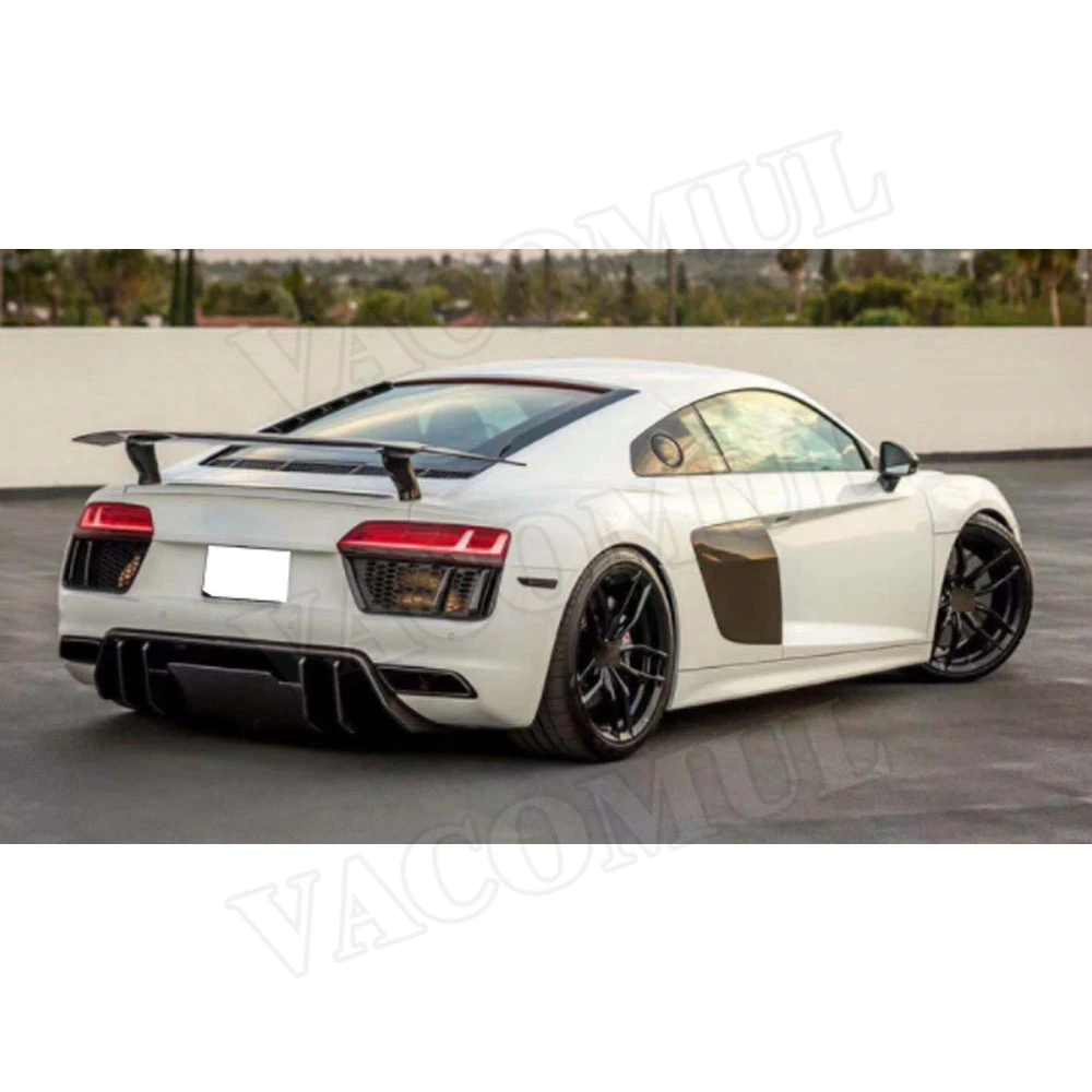 

Задний диффузор-спойлер VACOMUL из сухого карбона для Audi R8 V8 V10 2017-2020, с плавниками-«акулиими плавниками», защита бампера автомобиля