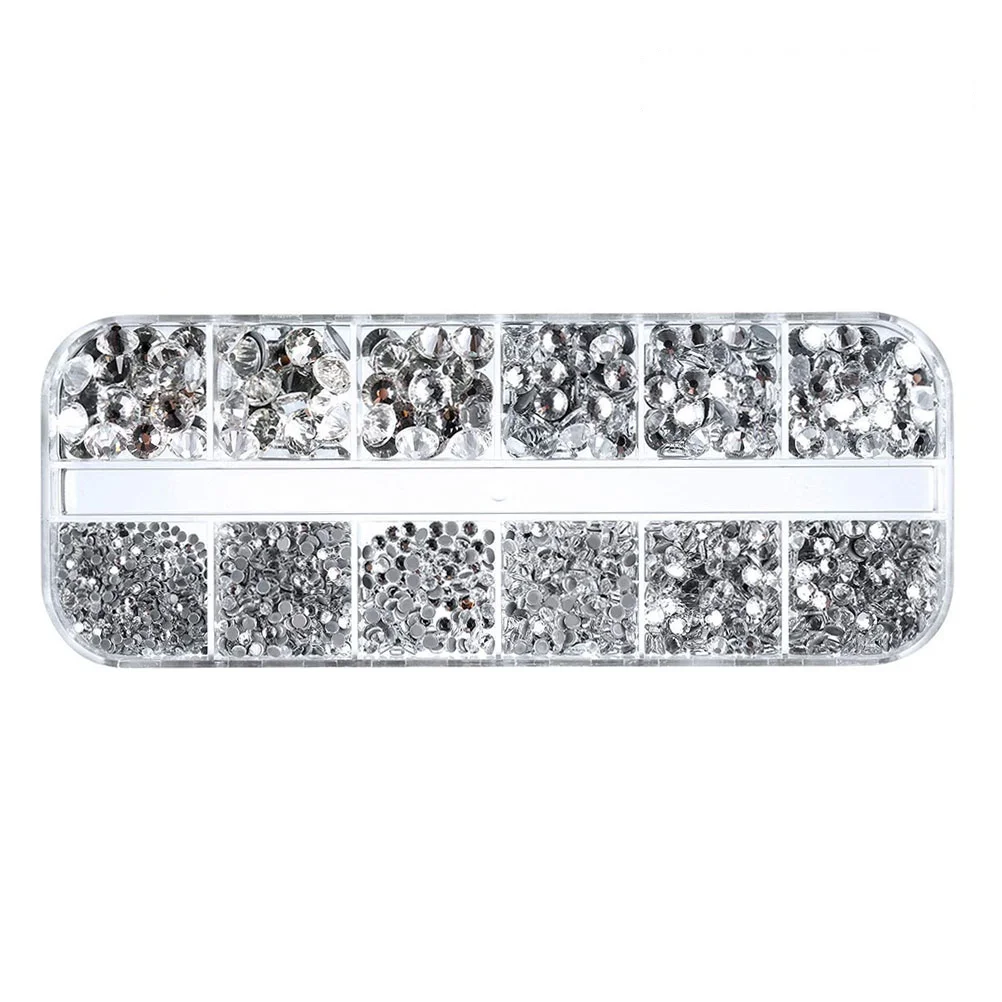 

2000pcs Mixed Size Crystal Glass Beads Flat Back Decorative Diy Beads For Jewelry Making Beading Kits Rhinestone Gems Earrings