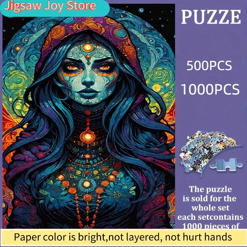 

Пазл на 500/1000 элементов, бумажный пазл DIY, Мистическая ведьма, Космические звезды, Изысканное произведение искусства, Пазл для взрослых, Подходит для домашнего досуга