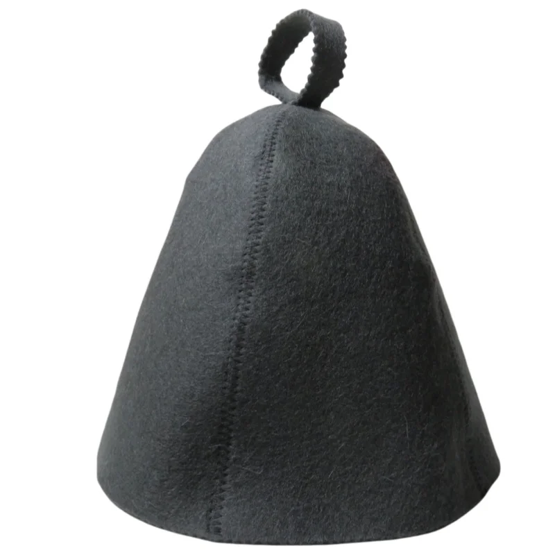 Grey Thicken Grade A Wool Felt Sauna Hat Hair Protection Spa Sauna Accs For Bath Protection