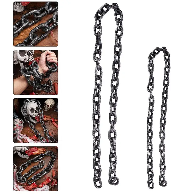 1/2M Halloween Simulation Chain Plastic Shackles Barrier Chain Performance Stage Props Party Layout Decoration