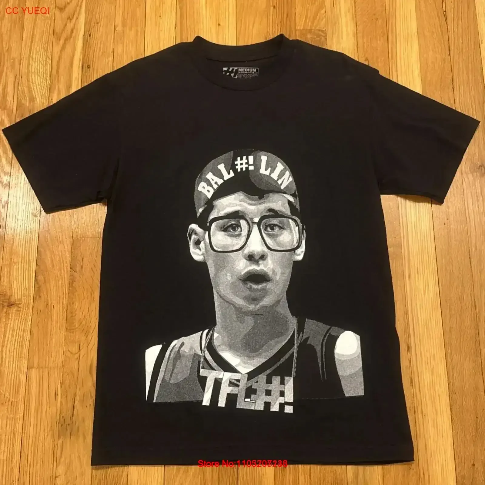 تي شيرت BAL LIN TFL أسود متوسط theforestlab عتيق مغسول برسومات مريحة قليلاً للارتداء اليومي متعدد الاستخدامات ناعم #1