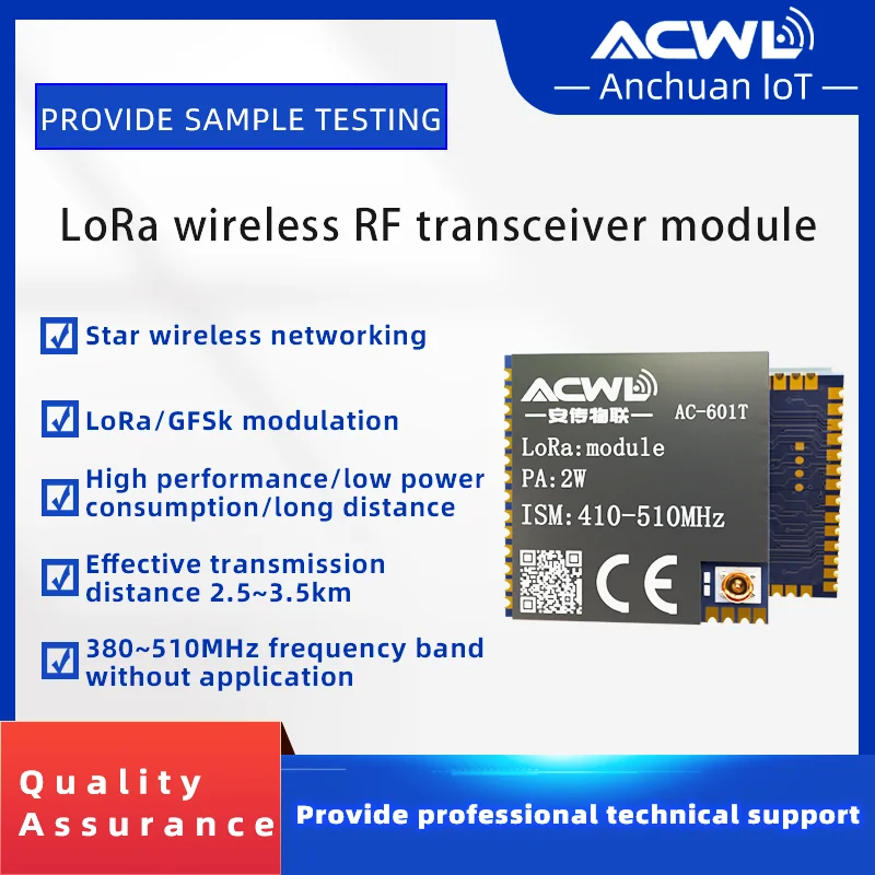 AC601T-2W LoRa Long Distance Transceiver Communication 433 Wireless PLC Remote Control Data Acquisition Data Transmission Module