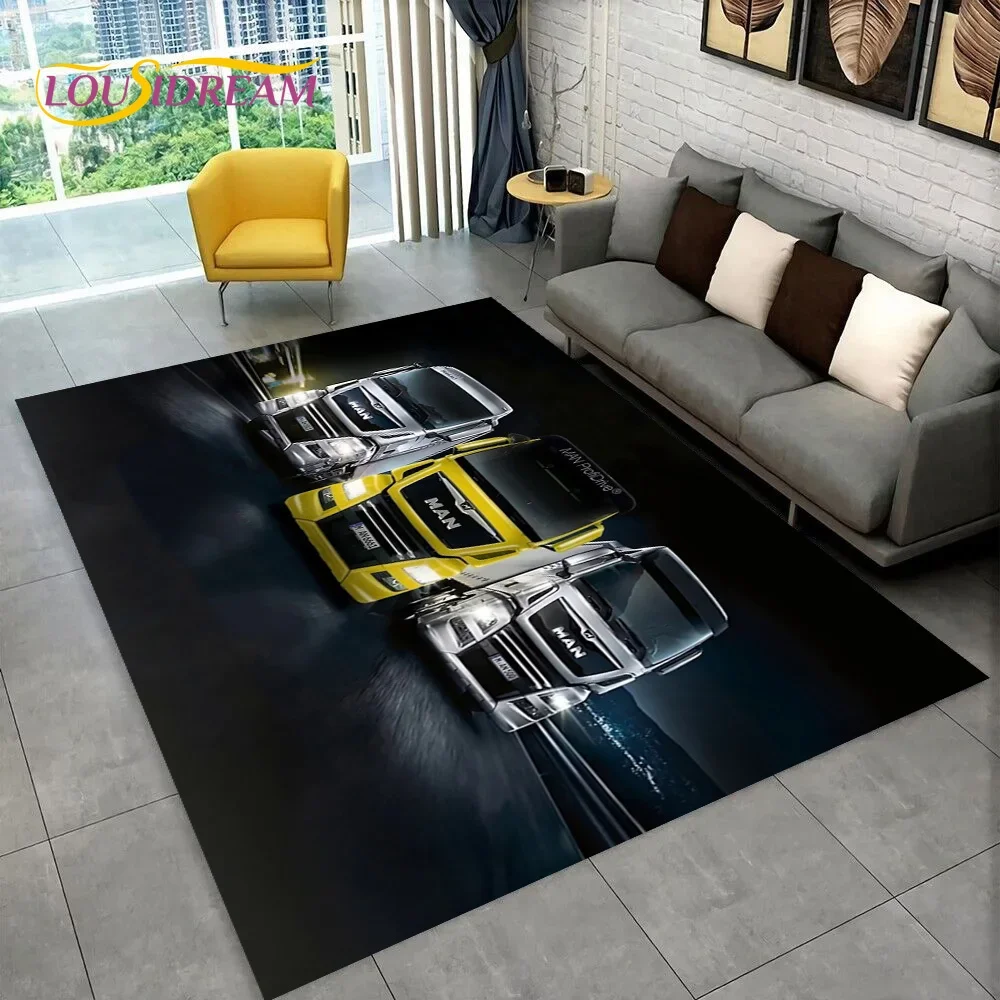 Latest MAN Truck Lorry 3D Printing Carpet Rug for Bedroom Living Room Home Sofa Decoration,Children Game Large Decor Floor Mat