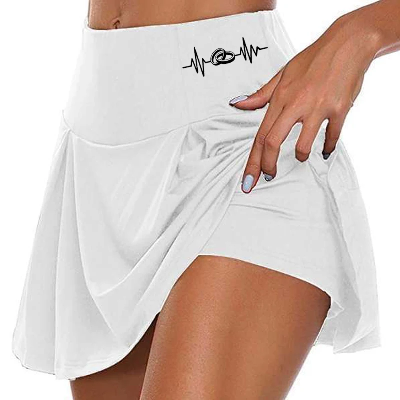 Women 2 In 1 Tennis Butt Scrunch Skirted Running Shorts Quick Dry Fake Skirt Sexy Gym Workout Short Pants Yoga Short Dress