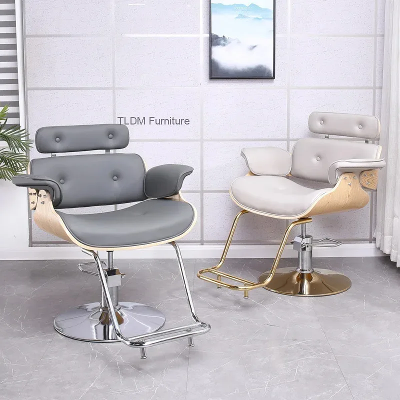 Swivel Adjustable Barber Chairs Makeup Auxiliary Comfortable Backrest Barber Chair Hairdresser Salon Furniture Chaise XYBC