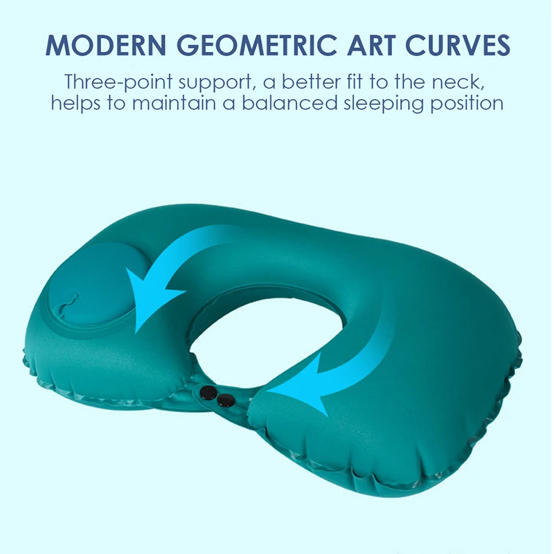 

Travel Pillows Airplanes Inflatable Super Light Portable Neck Pillow U-Shape Automatic Inflatable Cervical Vertebr Pillow