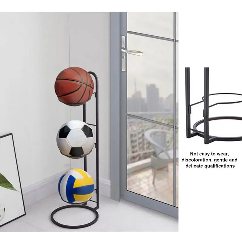 

3 Tier Basketball Rack Vertical Football Holder Soccer Stand Ball Rack for Garage Tool Room Basketball Holder Display Stand