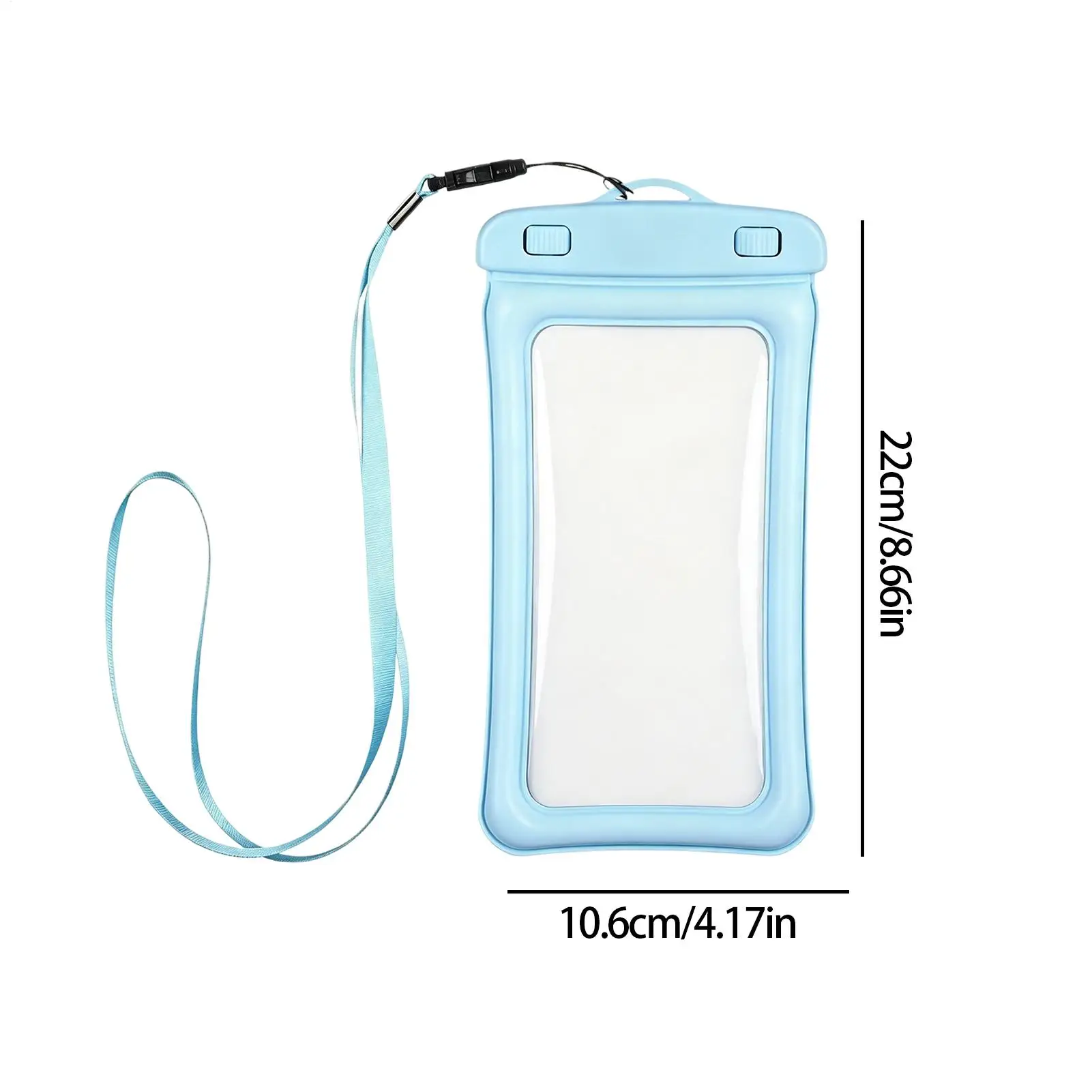 2x Waterproof Phone Case Dry Bag 7.2 inch Universal Floating Airtight Pouch Touchscreen Adjustable Lanyard for Swimming Boating view 6