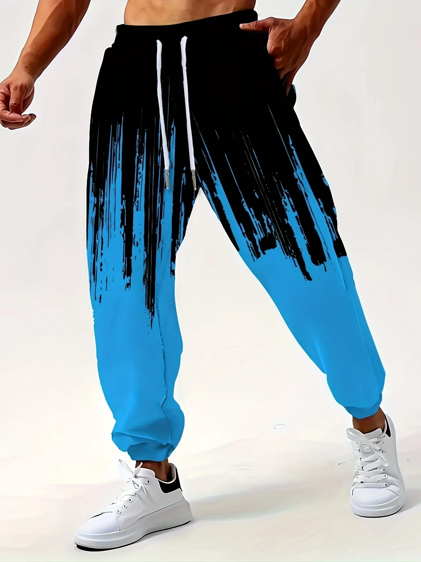 

Color Block Printed 3D Print Men's Side Pockets Elastic Drawstring Sweatpants Joggers Pants Casual Trousers Street Fall Winter