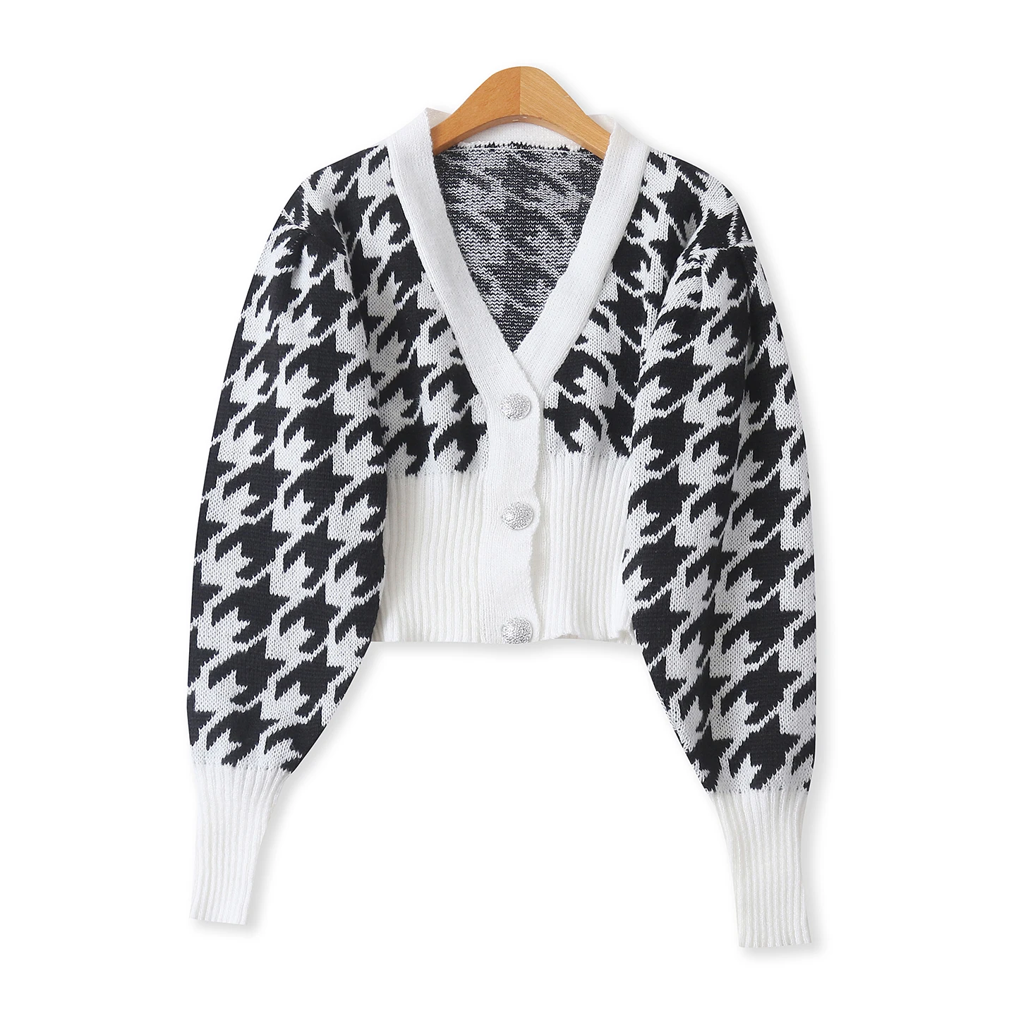 

Bla White Prince of Ws Che Open Cardigan Autumn Faion Silken ort Sve Long Sve Sweater Women's Empire Sle