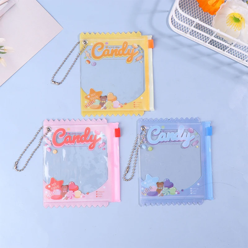 Cartoon PVC Dustproof Storage Bags Doll Badge Display Bag Candy Bag With Keyring Mini Box Card Bag Dolls Organizer Pouches