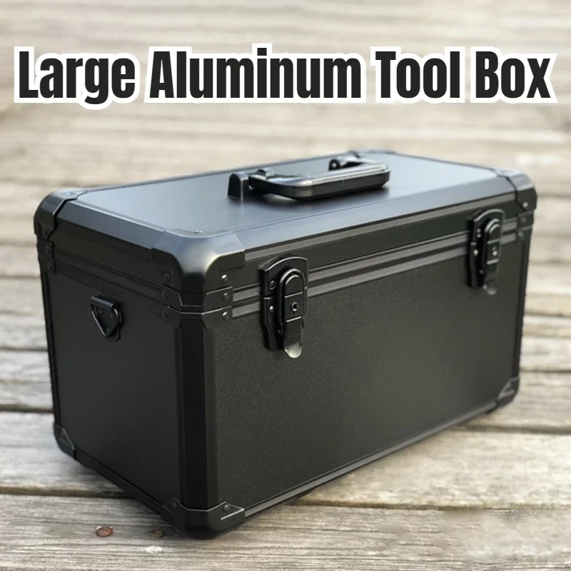 Large Aluminum Alloy Toolbox Multifunctional Tool Case Safe Tool Organizer Box for Home Hard Case Waterproof Garage Accessories