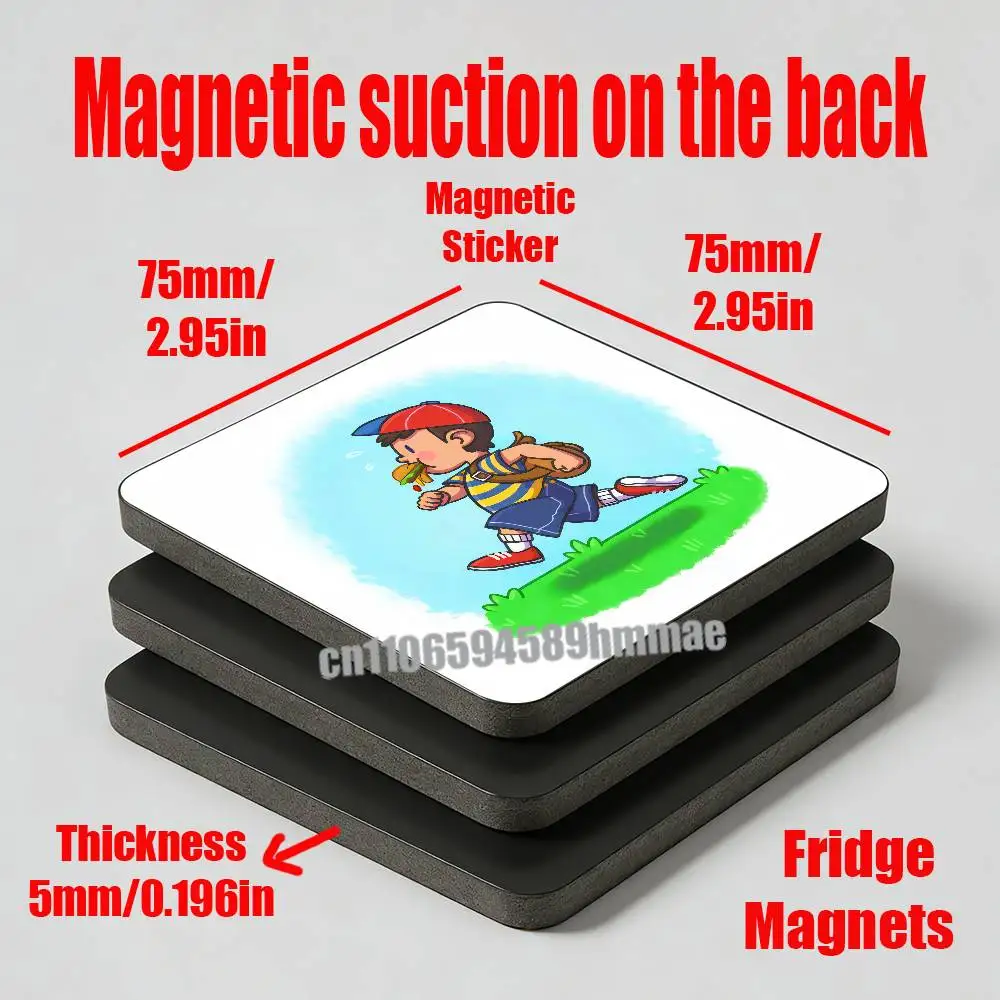For E-EarthBound Mother 4 Ness Fridge Magnets Freezer Metal Cabinet Custom Refrigerator Magnetic Card Case