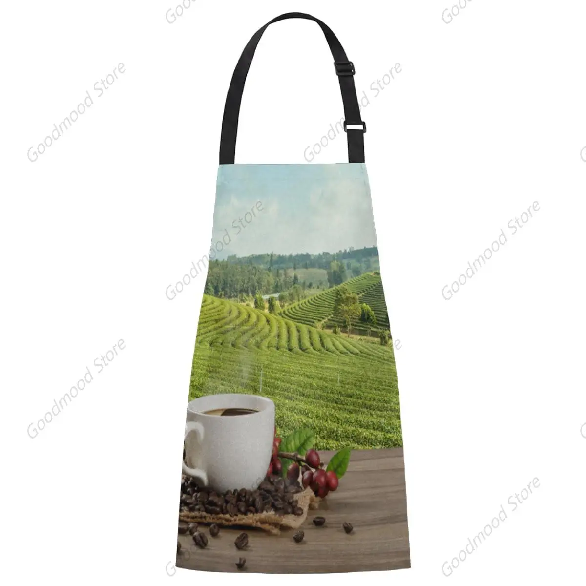 Coffee Time Decor Aprons for Men Women Chef with 2 Pockets Waterproof Apron Adjustable Aprons for Cooking Kitchen Gardening