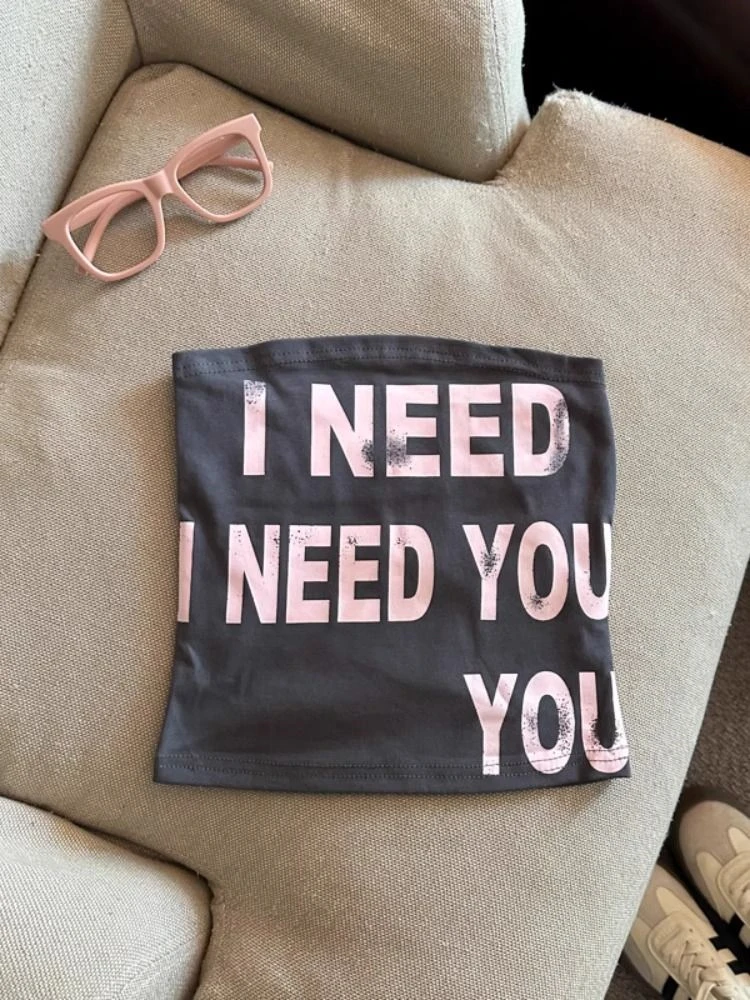 American Sle Sexy lettre impression bustier tubulaire débardeur hommes femmes été minceur coupe ajustée fille chaude ort Sve haut décontracté