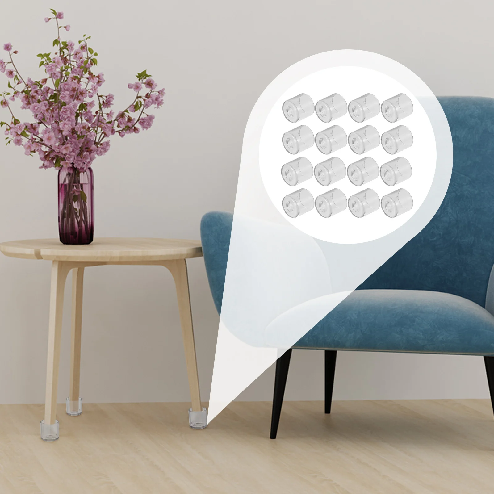 

32Pcs Anti-Slip Table Feet Covers Chair Leg Caps PVC Floor Protectors Furniture Leg Caps Round Protective Feet for Home Use