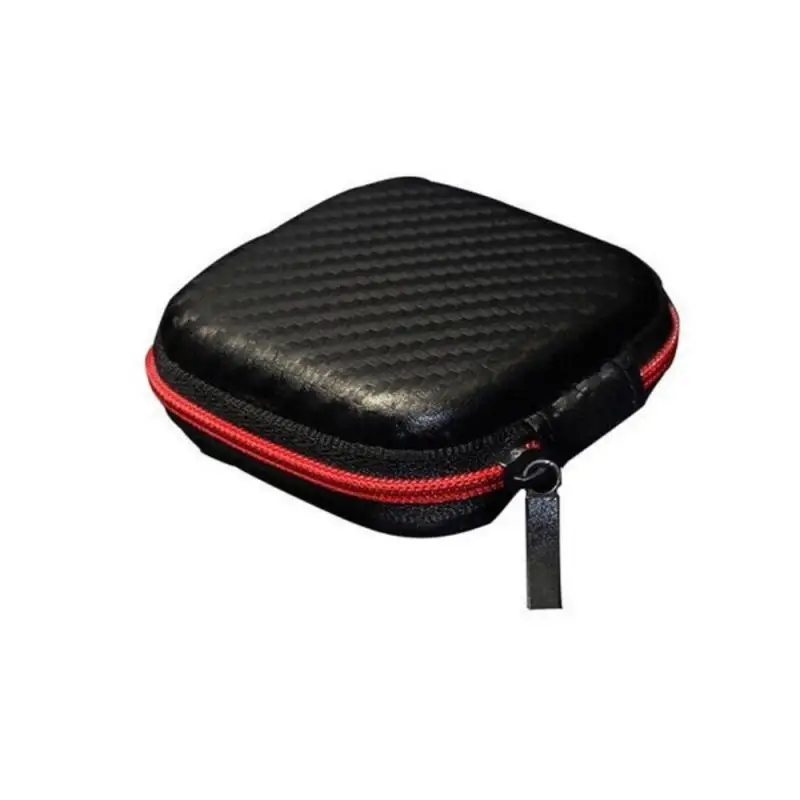 Portable Mini Zipper Headphone Bag Square Hard Aseismic Moisture Proof Headphone Bag Storage Box Headset Case For SD Cards