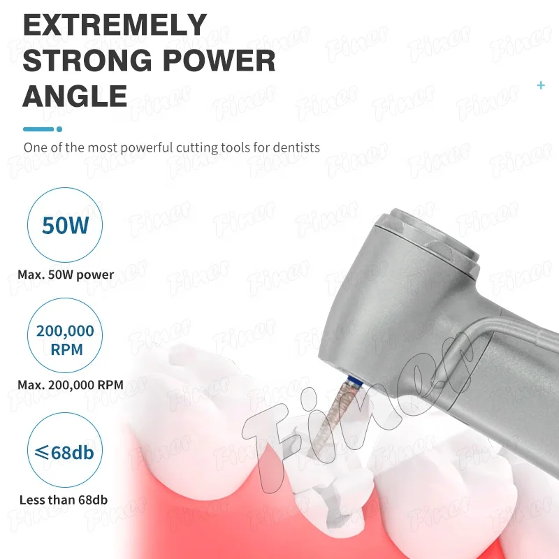 歯科用コントラアングルハンドピース,1〜5スピードの赤いリング,4倍のスプレー,fgバー用のステンレス製ボディ