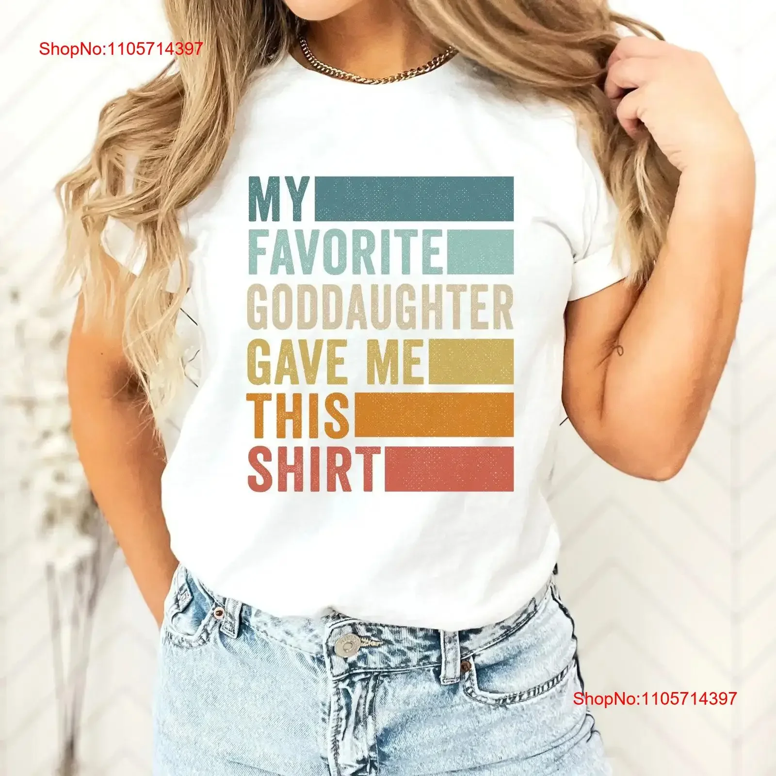 My Favorite Goddaughter Gave Me This T Shirt Godmother Birthday Godfathers s from vintage Washed Casual graphic homme