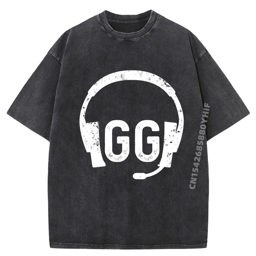 

Gg Good Game Pc Computer Family Normal Tshirts Graphic Tops & Tees Mens Casual Washed Shirts Summer Tops