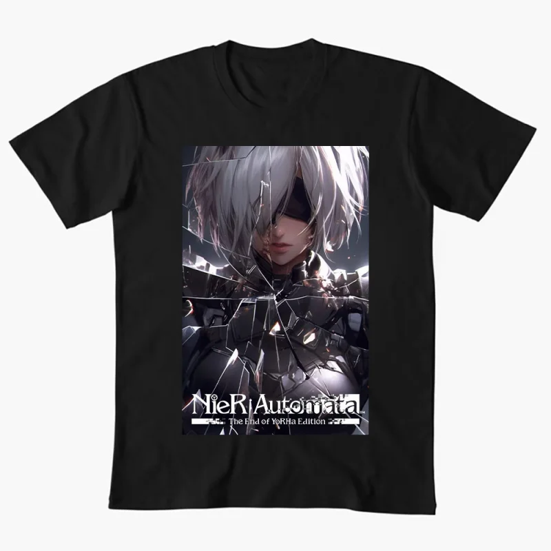 

2B NieR Automata Yorh No. 2 Type B Anime T-shirt for Gamer 0607 Waifu Girl Cyber Punk Graphic Clothes Y2K Tee US Size Tops S-6XL