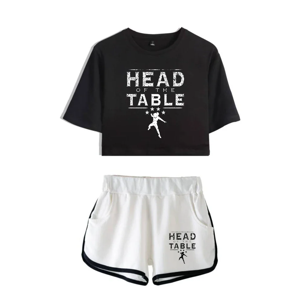 Roman Reigns Head of The Table Tracksuit Women Two Piece Set Top and Shorts Outfits Casual Sportwear Streetwear