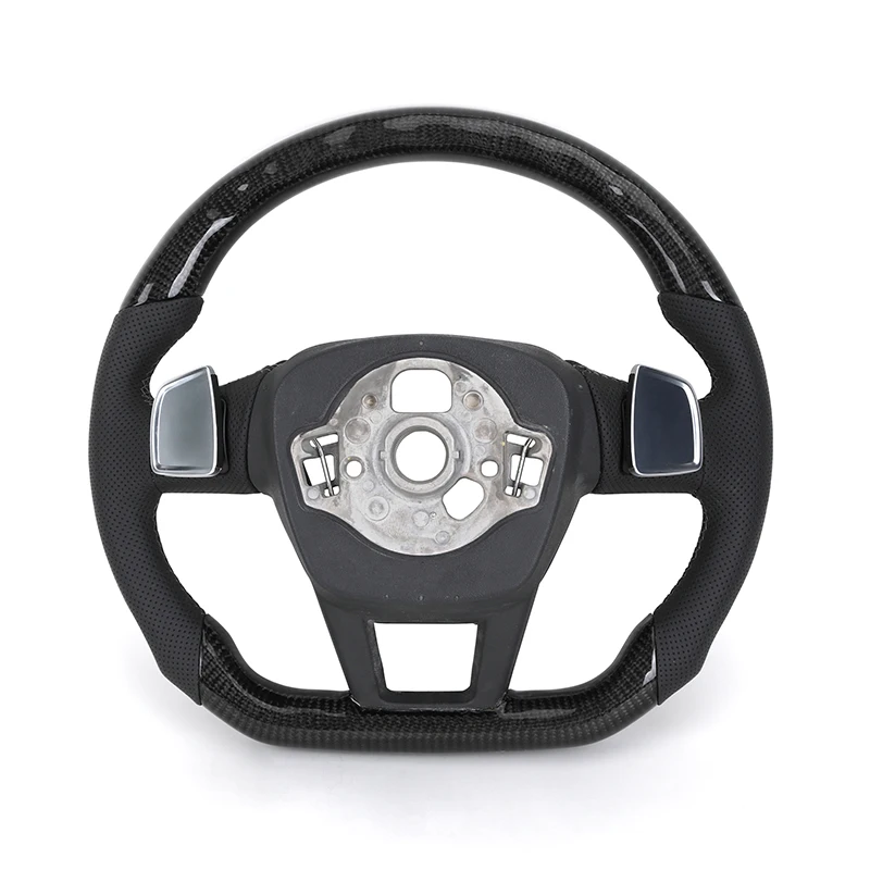 Custom Volante S Line Half Perforated Leather Carbon Fiber Steering Wheel for Audi A3 A4 B8.5 A5 A6 C7 C8 S3 S4 S5 B9 RS3 8V RS7