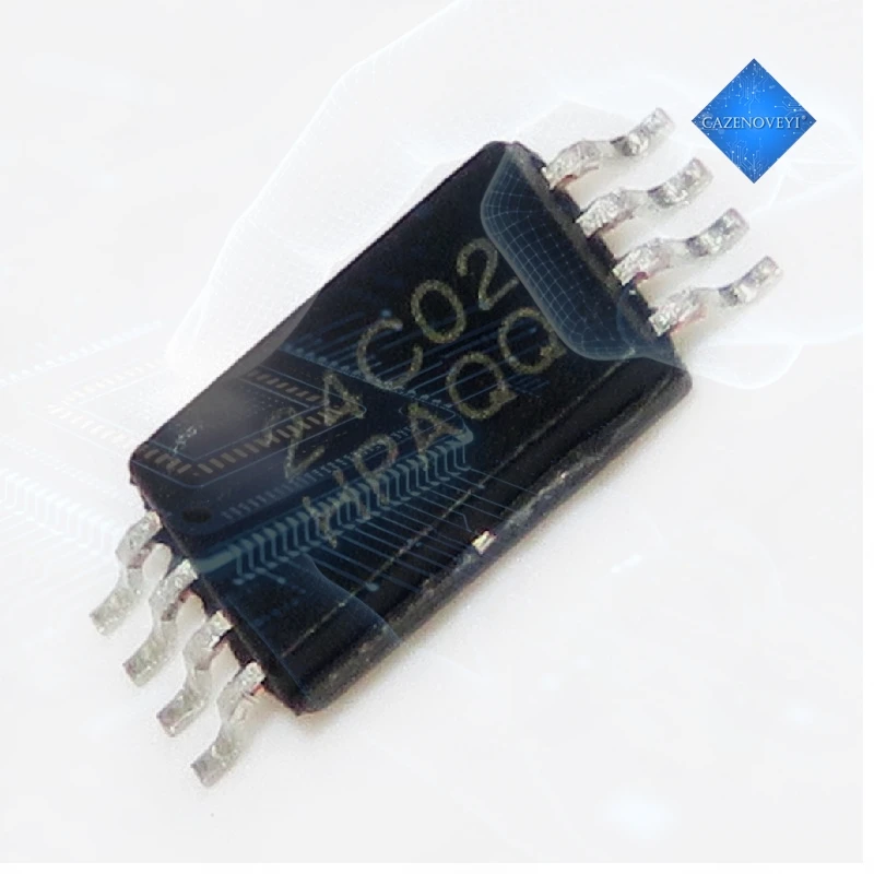 (5-10-20-30-100PCS) AT24C02-10TU-2.7 AT24C02C-XHM-T AT24C02 MSSOP-8 24C02