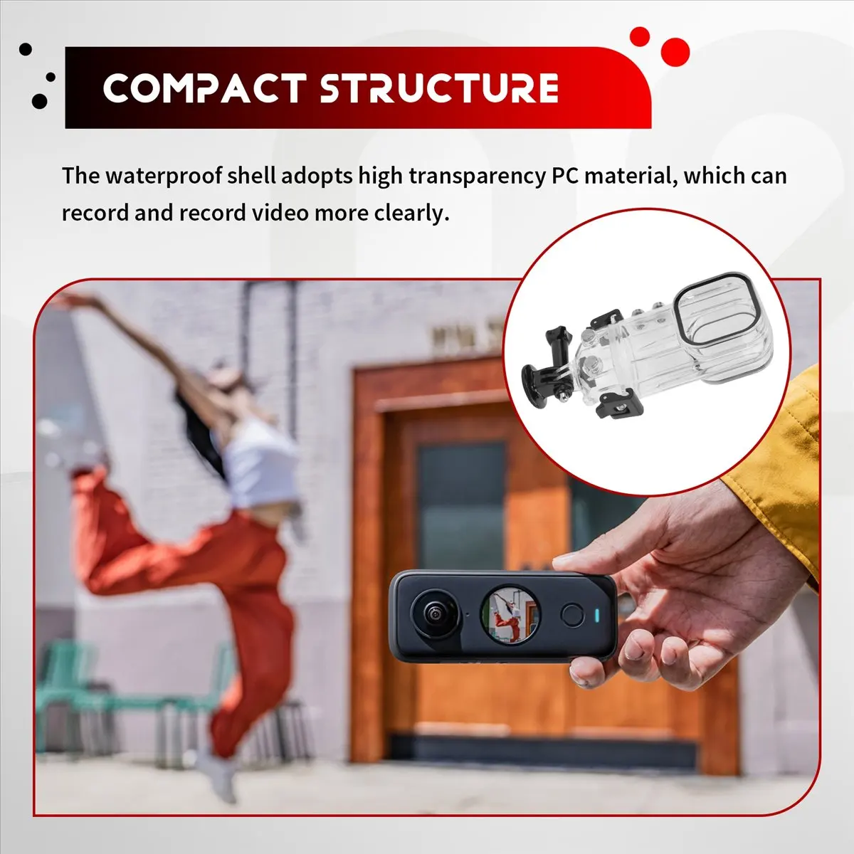 ~Upgraded 2026-For X3 Waterproof Case Action Camera Accessories Diving Case 50 Meter Panoramic Camera Protective Case