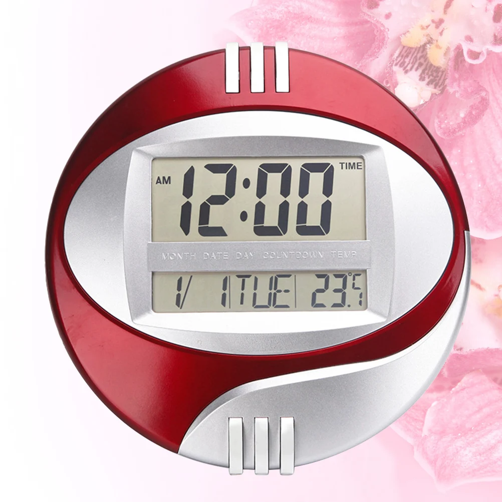 

Large Led Display Digital Wall Clock Alarm Clock With Temperature Humidity Monitor For Home Office Classroom Red