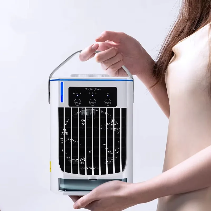新型クロスボーダー小型水冷ファンusbミニデスクトップスプレー冷風機加湿クーラー